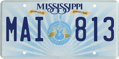 MS license plate MAI813
