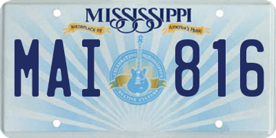 MS license plate MAI816