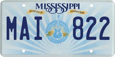 MS license plate MAI822