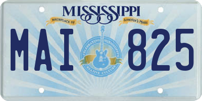 MS license plate MAI825
