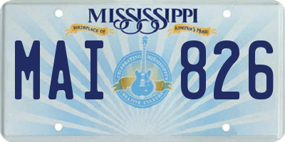 MS license plate MAI826