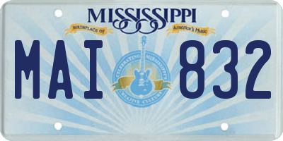MS license plate MAI832