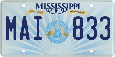 MS license plate MAI833