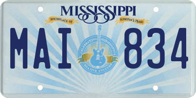 MS license plate MAI834