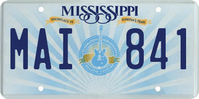 MS license plate MAI841