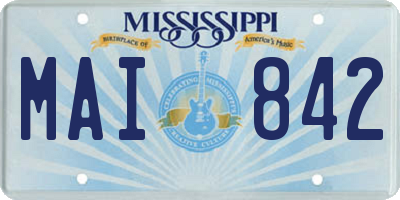 MS license plate MAI842