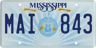 MS license plate MAI843