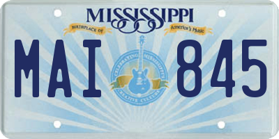 MS license plate MAI845