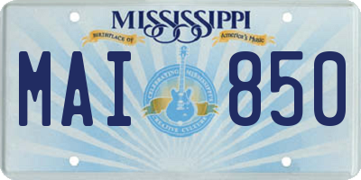 MS license plate MAI850
