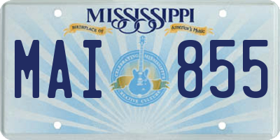 MS license plate MAI855