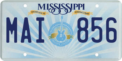 MS license plate MAI856