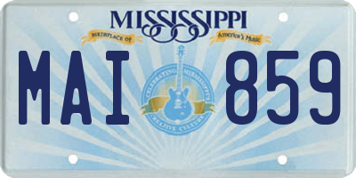 MS license plate MAI859