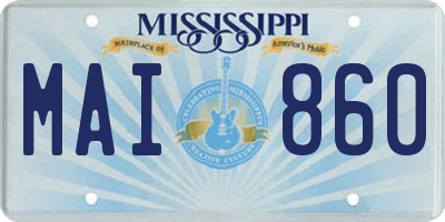MS license plate MAI860