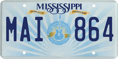 MS license plate MAI864