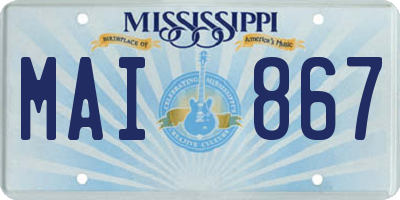 MS license plate MAI867