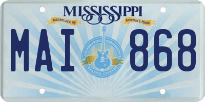 MS license plate MAI868