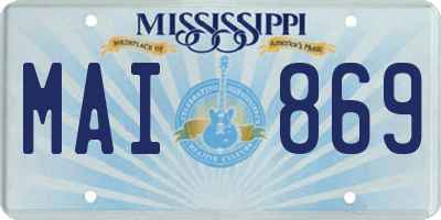 MS license plate MAI869