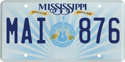 MS license plate MAI876