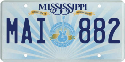 MS license plate MAI882