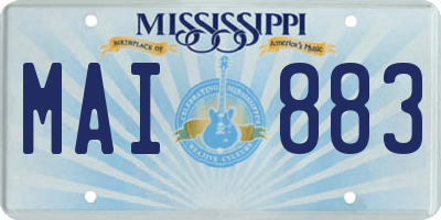 MS license plate MAI883