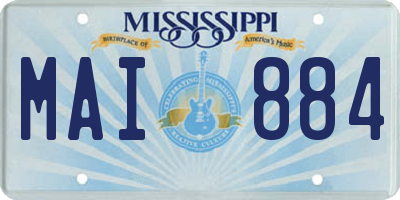 MS license plate MAI884