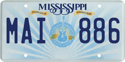 MS license plate MAI886