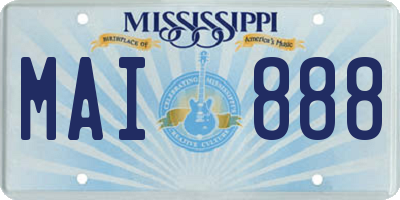 MS license plate MAI888