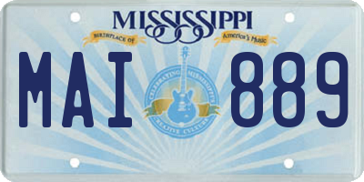 MS license plate MAI889