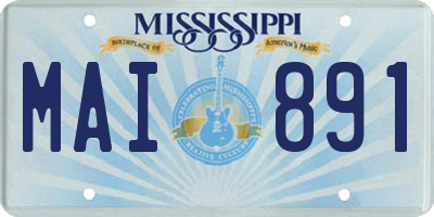 MS license plate MAI891