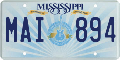 MS license plate MAI894