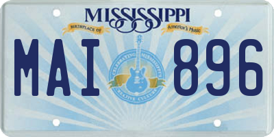MS license plate MAI896