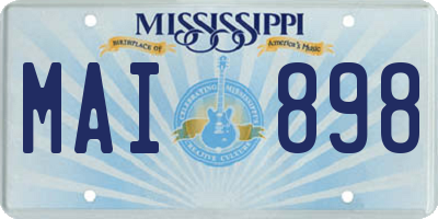 MS license plate MAI898