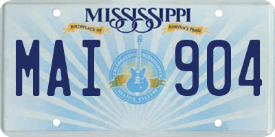 MS license plate MAI904