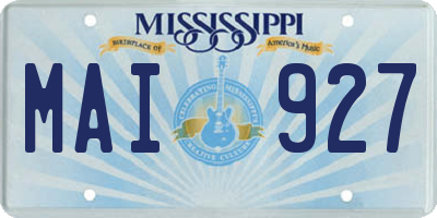 MS license plate MAI927