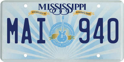 MS license plate MAI940
