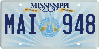 MS license plate MAI948