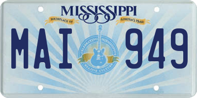 MS license plate MAI949