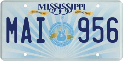 MS license plate MAI956