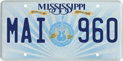 MS license plate MAI960
