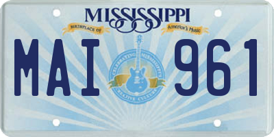 MS license plate MAI961