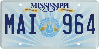 MS license plate MAI964