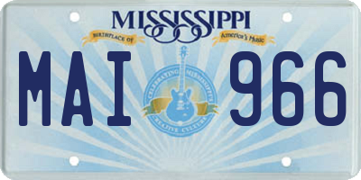MS license plate MAI966