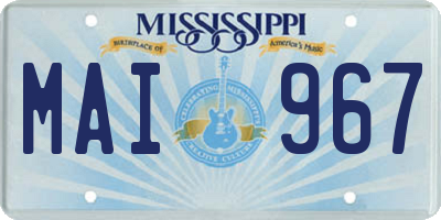 MS license plate MAI967