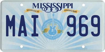 MS license plate MAI969