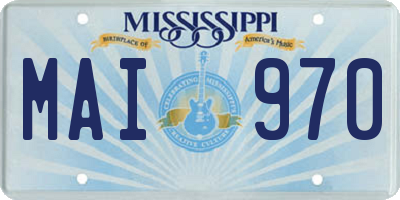 MS license plate MAI970