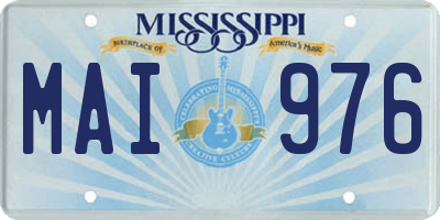 MS license plate MAI976
