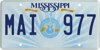 MS license plate MAI977