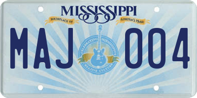 MS license plate MAJ004