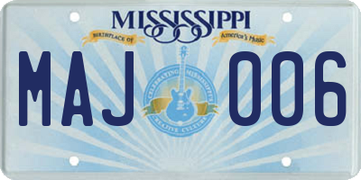 MS license plate MAJ006