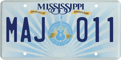 MS license plate MAJ011